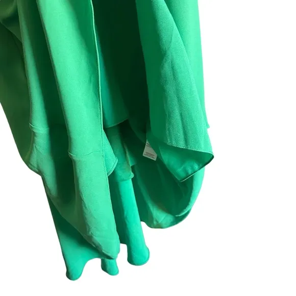 $185 Halston Heritage Women's Green Ruffle Cold-Shoulder High-Low Dress Size M