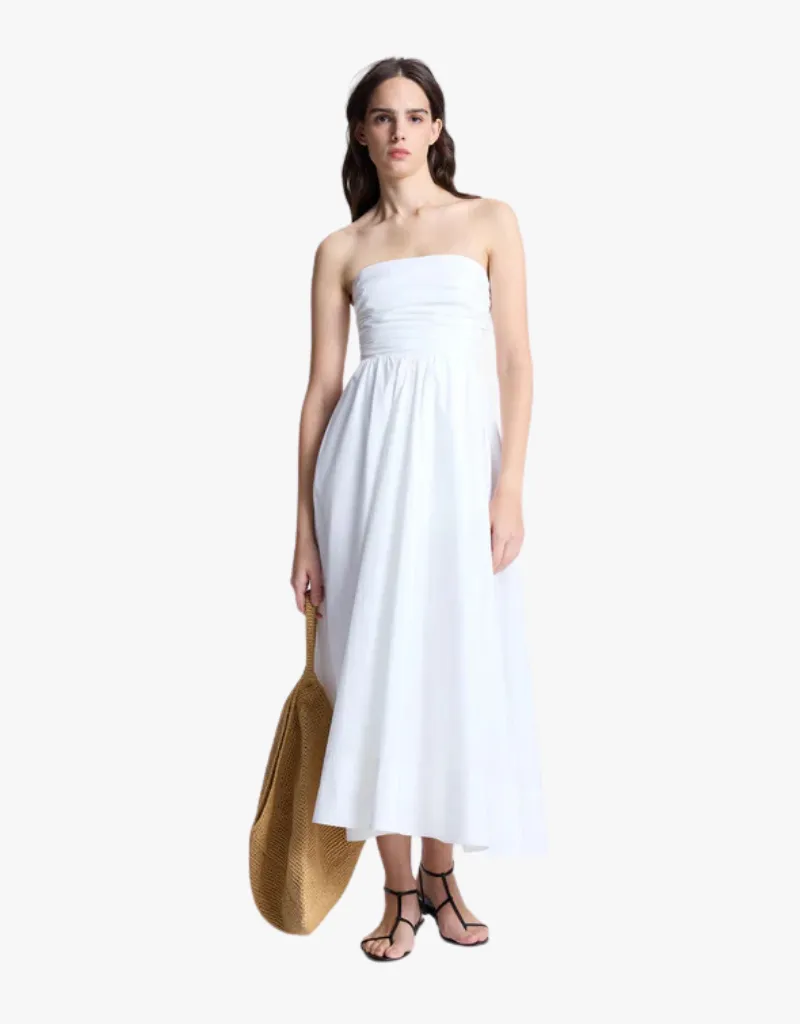 A.L.C. Tate Strapless Midi Dress in White