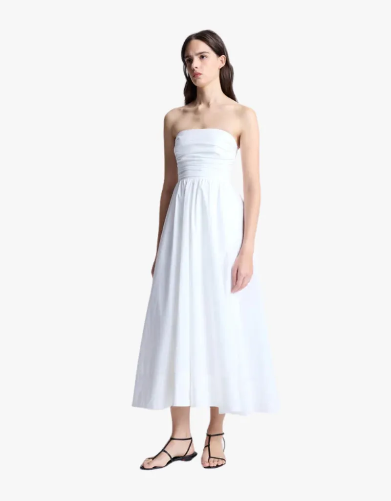 A.L.C. Tate Strapless Midi Dress in White