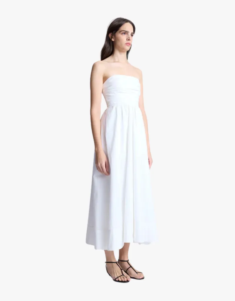 A.L.C. Tate Strapless Midi Dress in White
