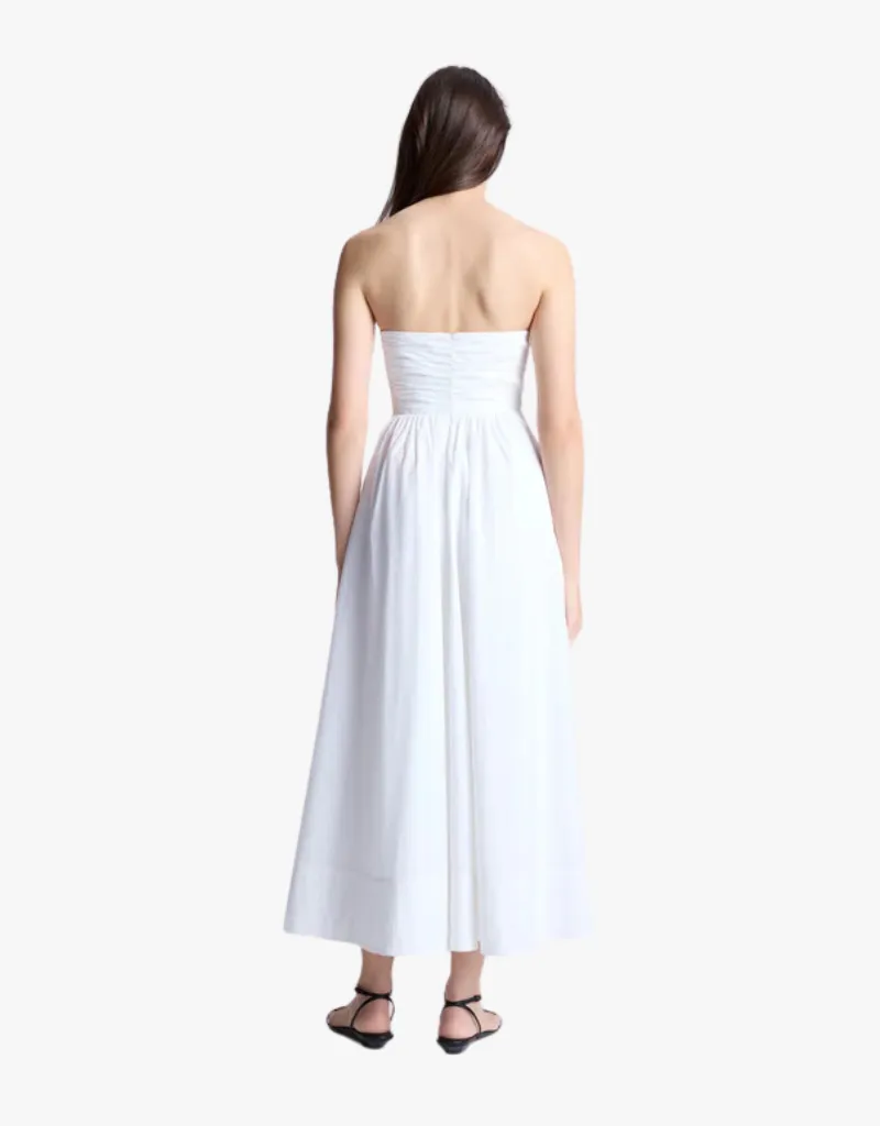 A.L.C. Tate Strapless Midi Dress in White