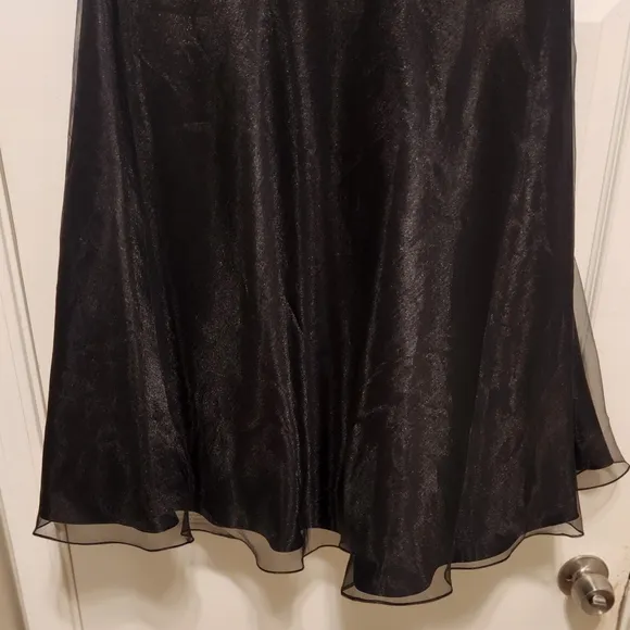 ALFRED ANGELO SIZE L Black Ruched Midi Dress Sweetheart Neckline
