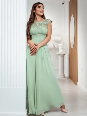 Allanah cap sleeve bridesmaid dress light sage Express NZ wide