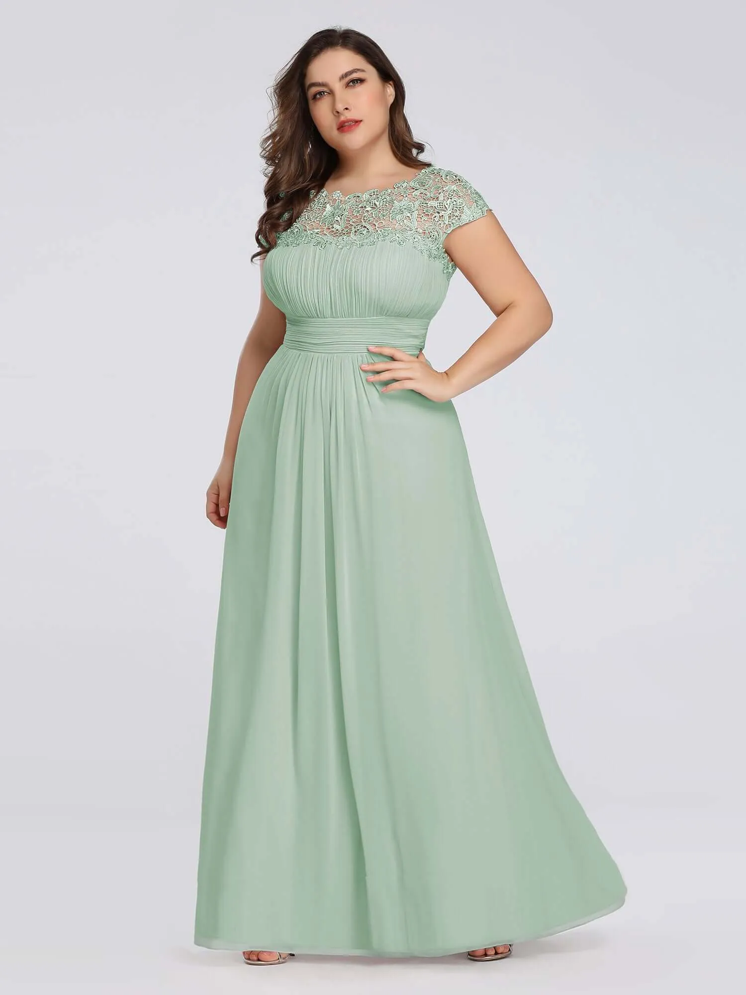 Allanah cap sleeve bridesmaid dress light sage Express NZ wide