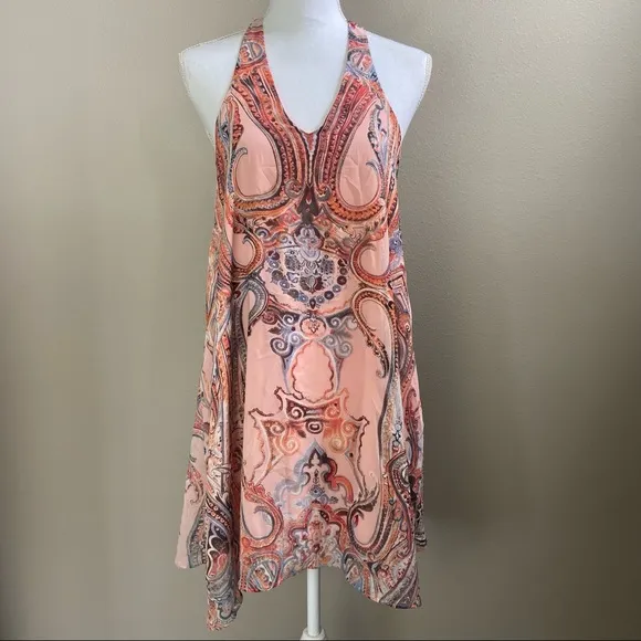 Altar’d State Pink Blush Halter Dress Medium NWT Boho