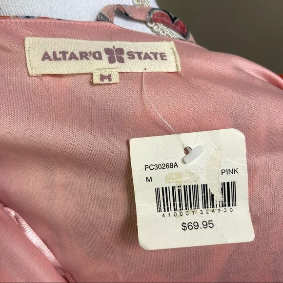 Altar’d State Pink Blush Halter Dress Medium NWT Boho
