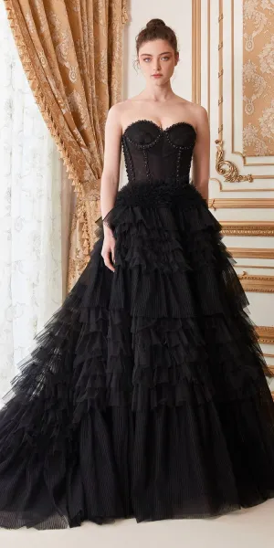 Andrea & Leo A1017 Corset Princessa Tulle Ruffle Ball Gown