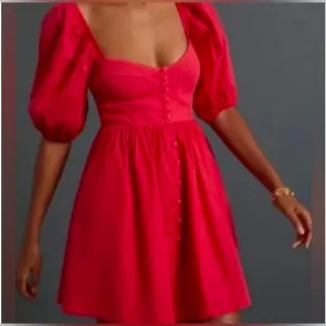 Anthropologie Maeve mini dress cottagecore romantic puff sleeve dainty feminine
