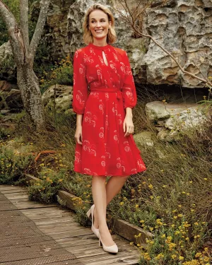 ARBOR  Embroidered Print Dress