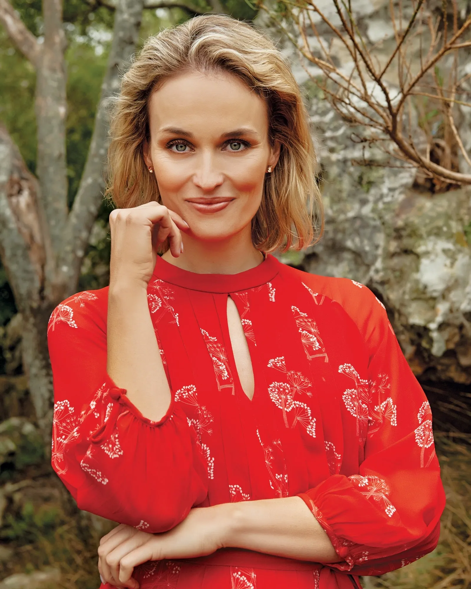 ARBOR  Embroidered Print Dress