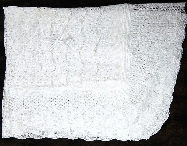 Baby Girl Christening Dress,  Baptism Dress with Bonnet, Blessing Dress,  Gown  White Cotton, Hand  Made, Free Personalization