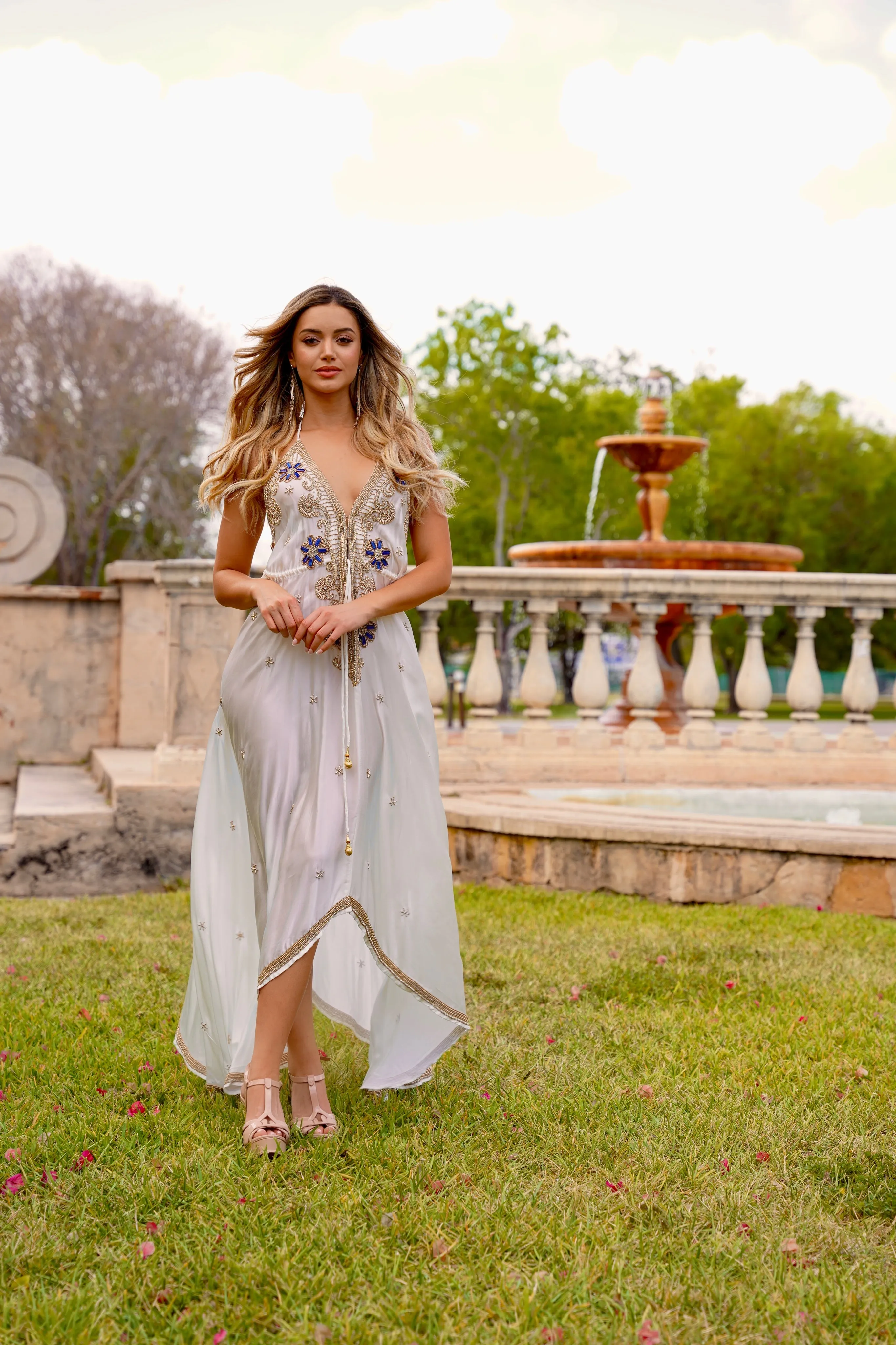 Belarie Beaded Scarf Dress