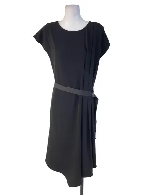 Black Buckled Pleated Dress