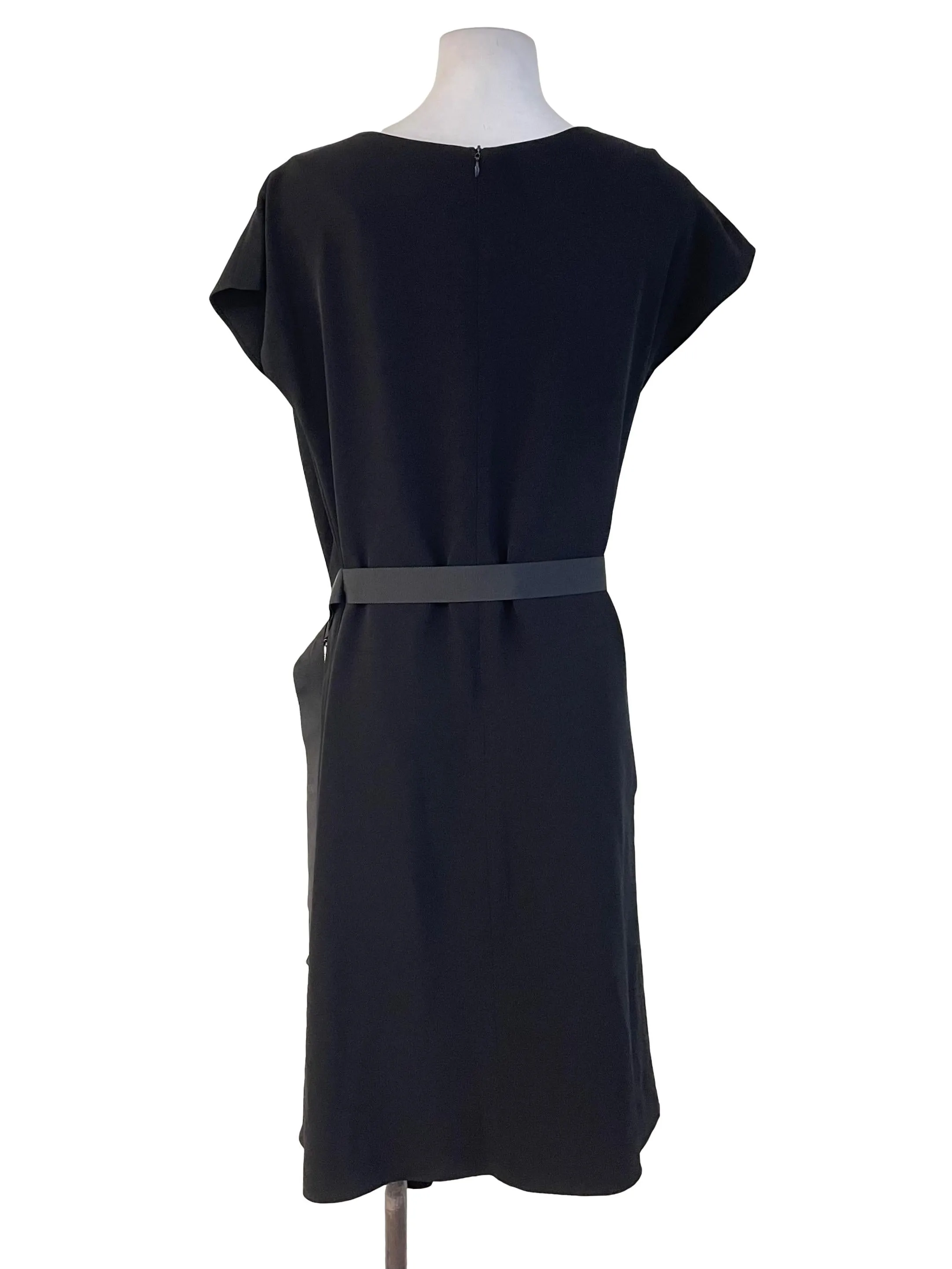Black Buckled Pleated Dress