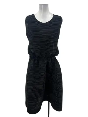Black Pleated Open Back Dress