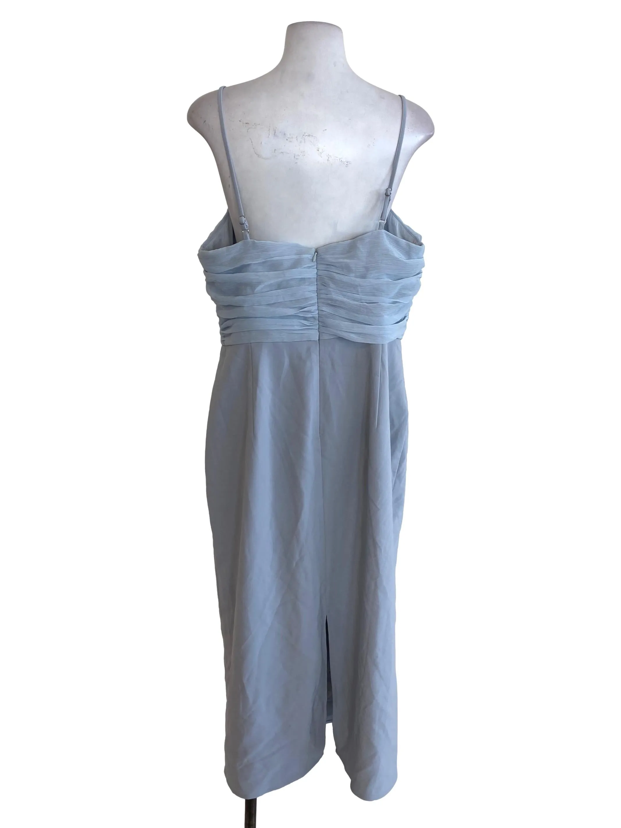 Blue Bust Pleated Dress