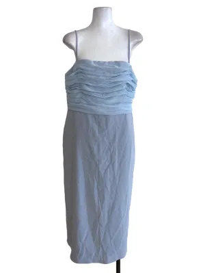 Blue Bust Pleated Dress