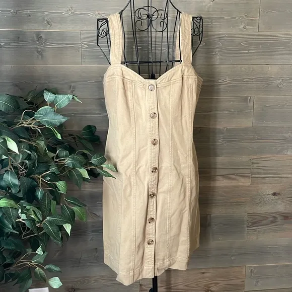 BNWT banana Republic, sweetheart, neckline tan denim dress