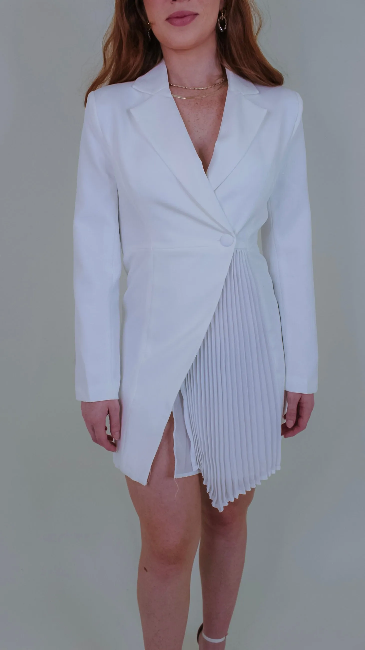 Bossin' White Blazer Dress