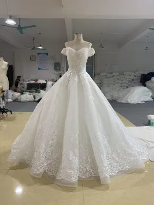 BYG princess wedding dress off the shoulder bridal gown