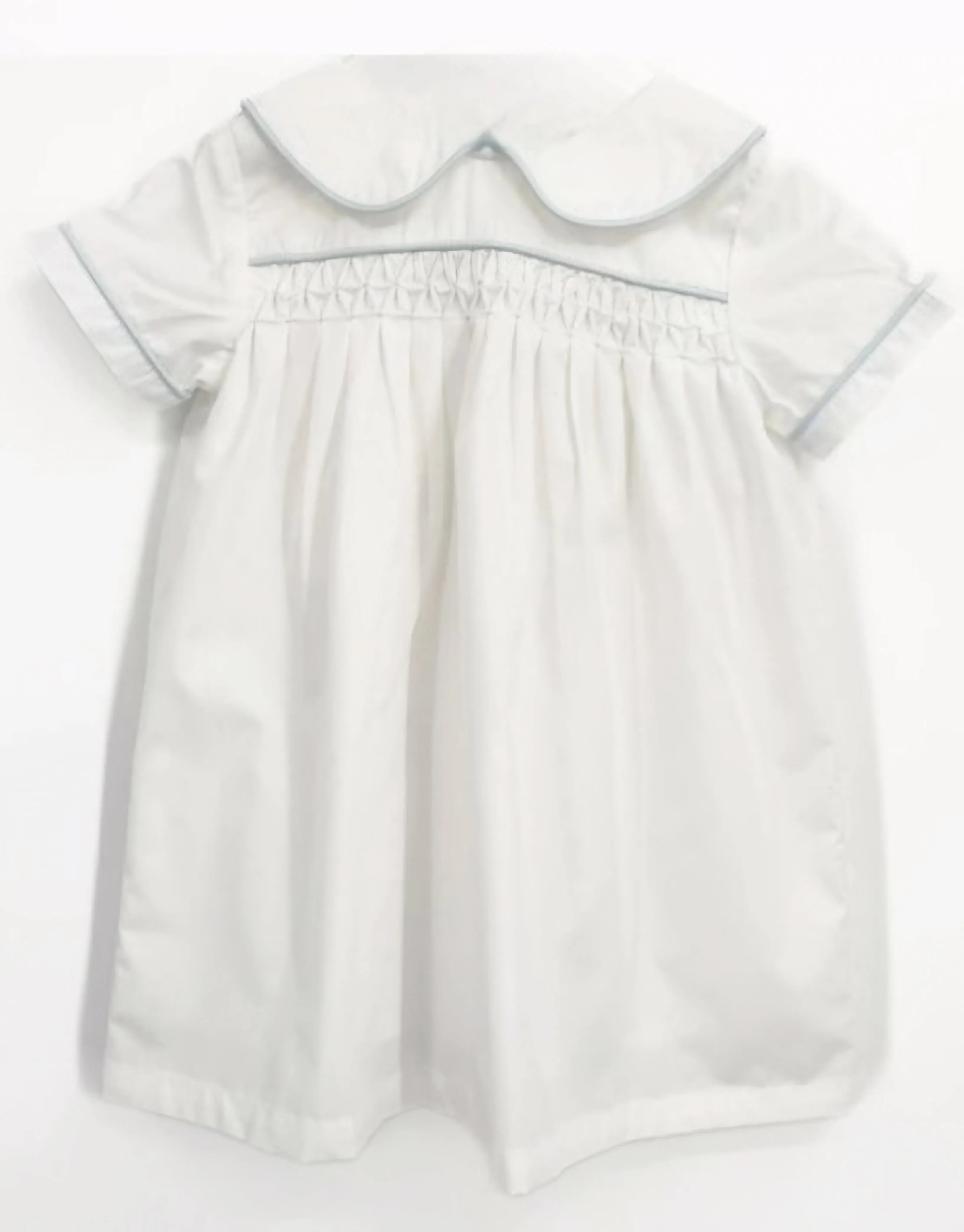 Calloway Daygown - White Piped in Blue