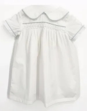 Calloway Daygown - White Piped in Blue