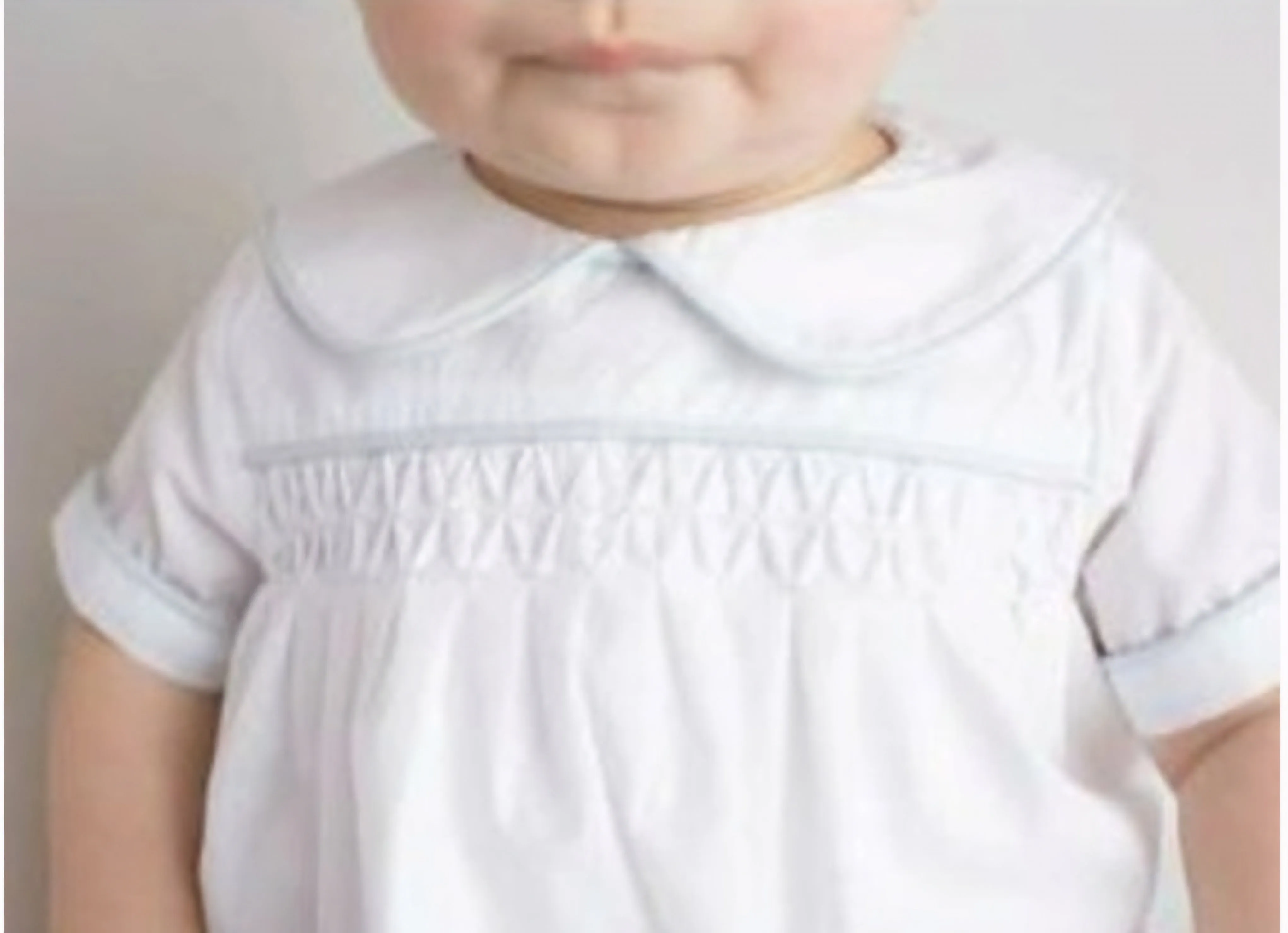 Calloway Daygown - White Piped in Blue