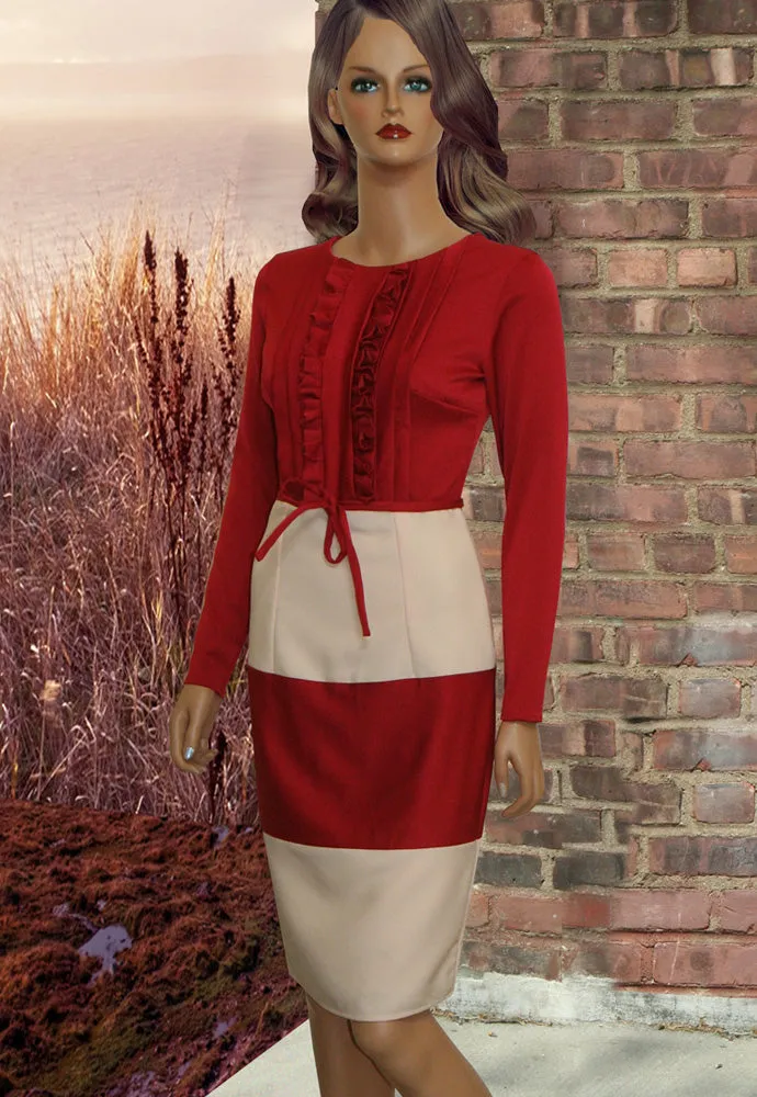 Cardiff Two Toned Long Sleeves Cocktail dress