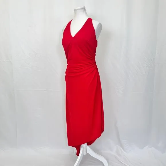 Cassandra Stone Red Asymmetrical Cocktail Dress – Elegant Evening Gown (Size 6)