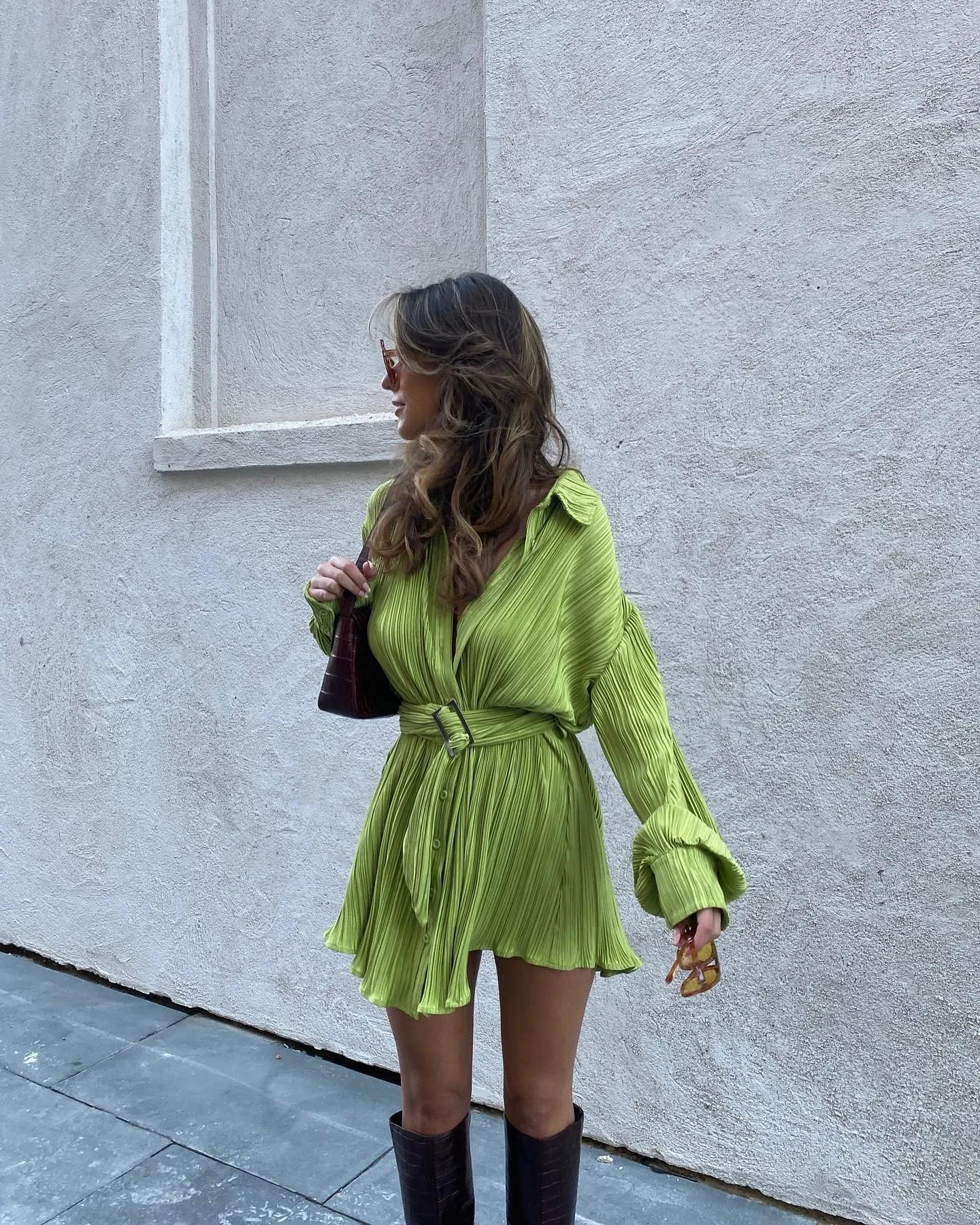 Charcoal Clothing - Heart Of Gold Mini Dress in Green