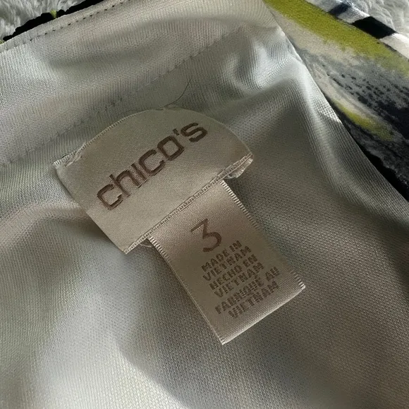 Chico’s Sz 3 Stretchy Halter Floral Maxi Dress Halter Neck Keyhole Front