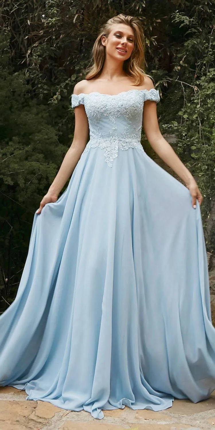 Cinderella Divine 7258 Off The Shoulder Long Gown