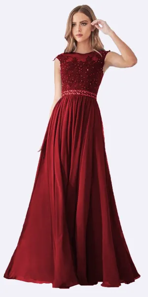 CLEARANCE - Cinderella Divine UJ0011 Cap Sleeved Long Dress (Size S)