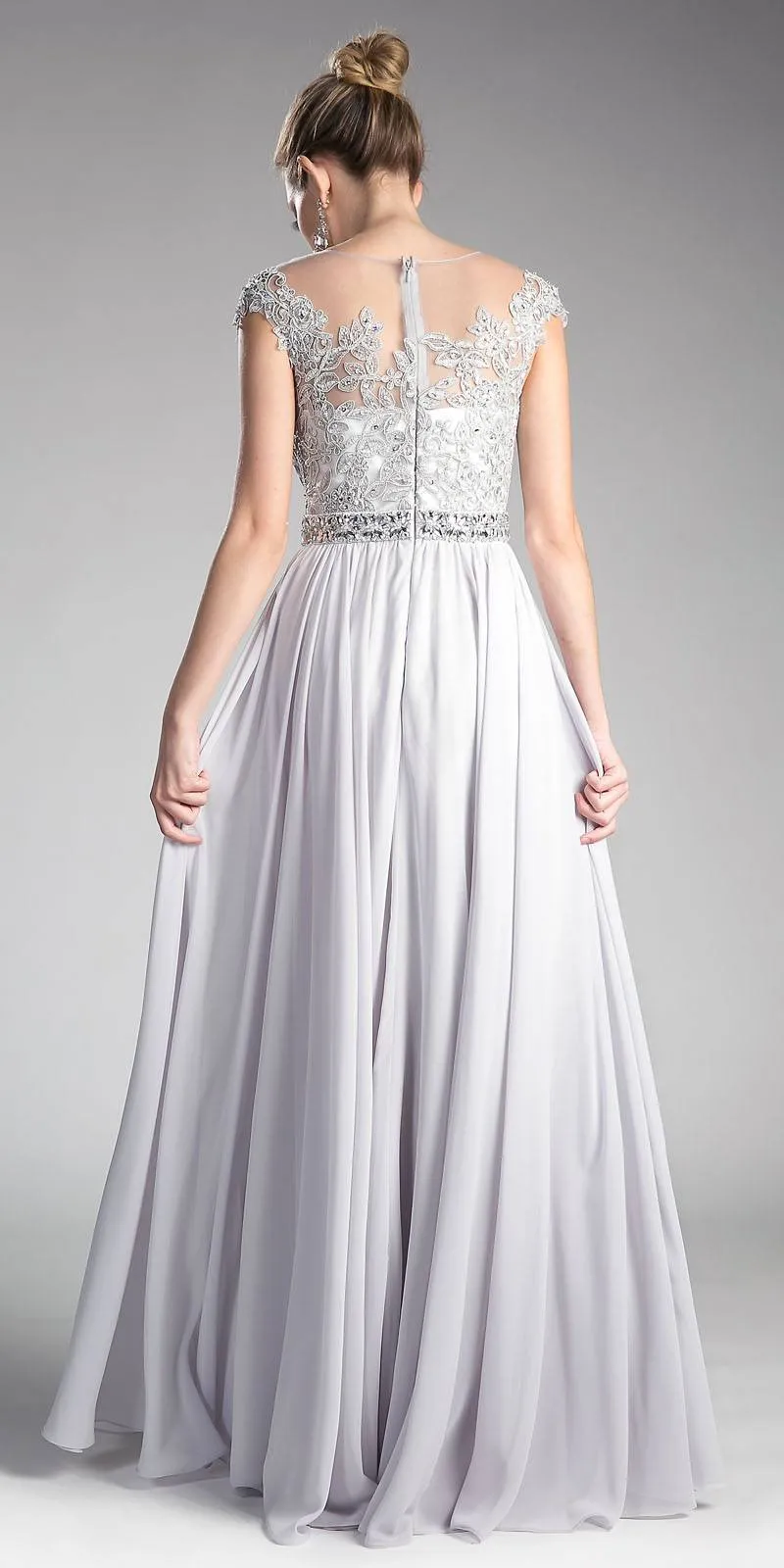 CLEARANCE - Cinderella Divine UJ0011 Cap Sleeved Long Dress (Size S)