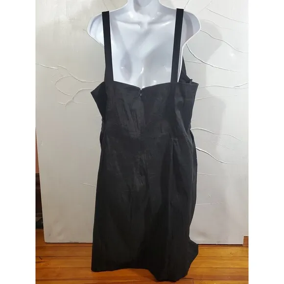 Collection dressbarn 20 Black Ruched Pleated Waistband Zip Back Formal Dress
