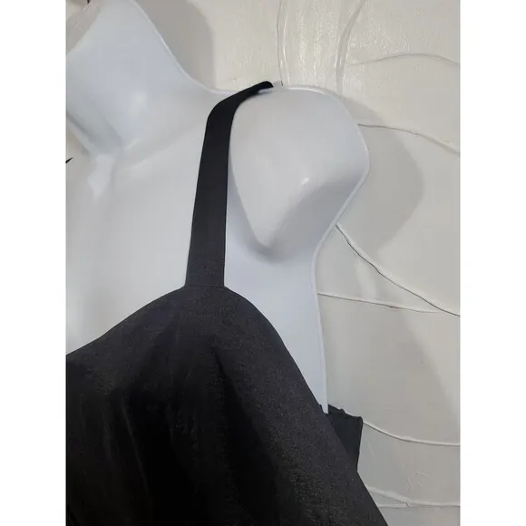 Collection dressbarn 20 Black Ruched Pleated Waistband Zip Back Formal Dress