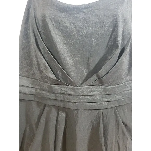 Collection dressbarn 20 Black Ruched Pleated Waistband Zip Back Formal Dress