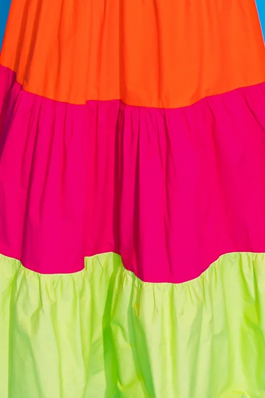 Color Blocked Maxi Dress