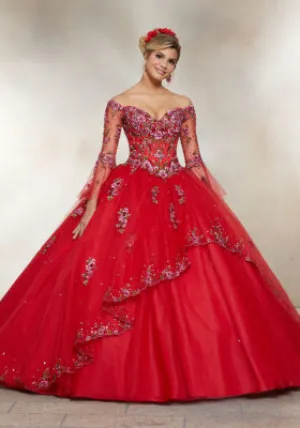 Crystal Beaded Embroidery on a Tulle Ballgown