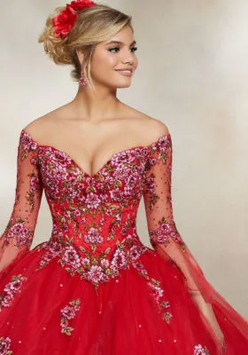 Crystal Beaded Embroidery on a Tulle Ballgown