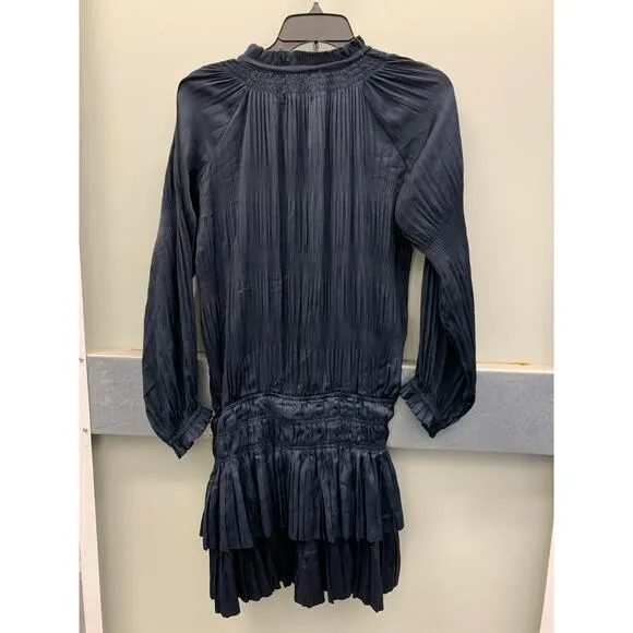 Current‎ Air | Dark Navy Aurelie Pleated Mini Dress MSRP$148
