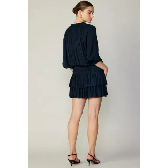 Current‎ Air | Dark Navy Aurelie Pleated Mini Dress MSRP$148
