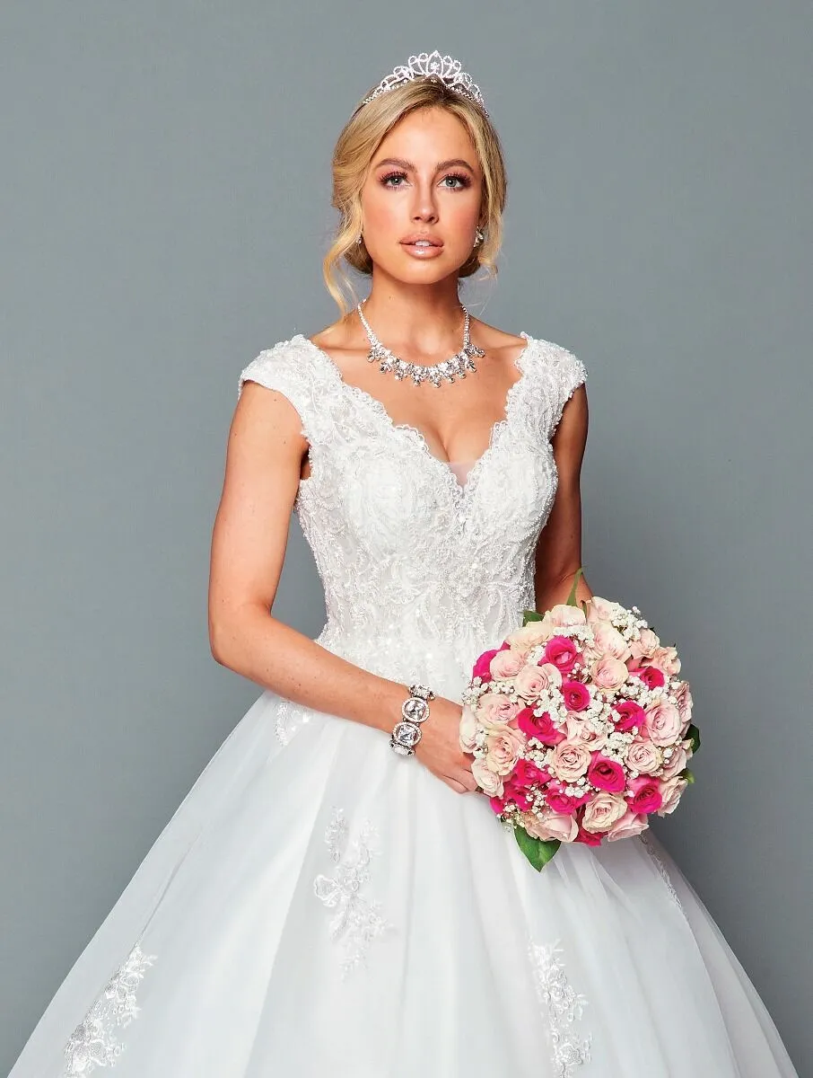 DeKlaire Bridal 452 A-Line Chapel Train Wedding Dress