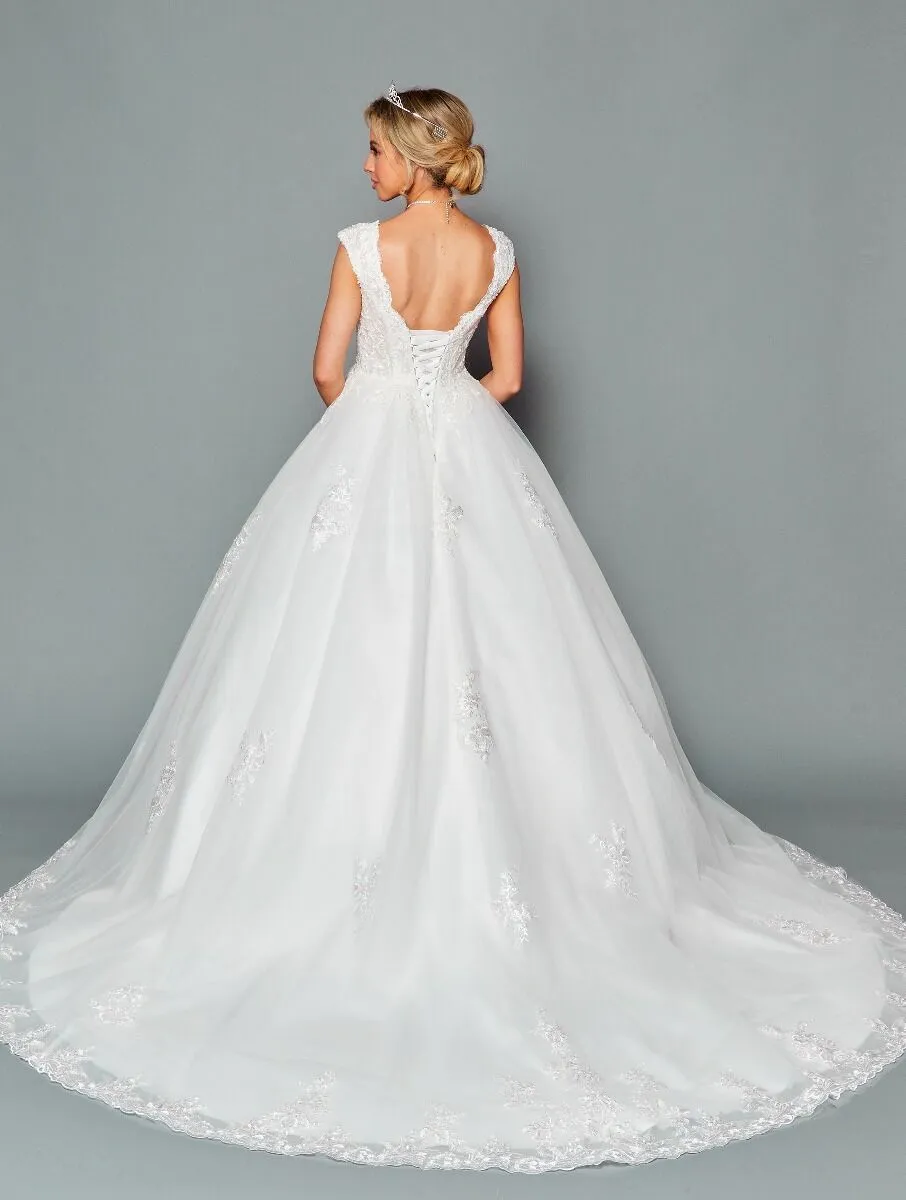 DeKlaire Bridal 452 A-Line Chapel Train Wedding Dress