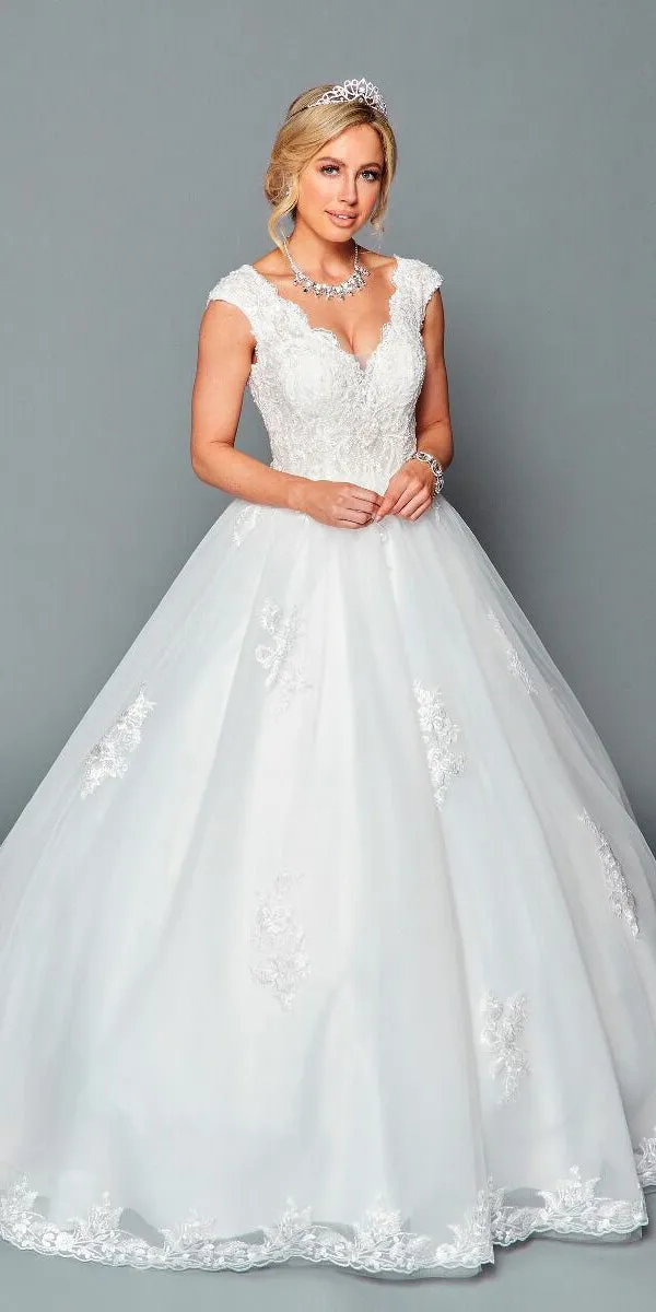 DeKlaire Bridal 452 A-Line Chapel Train Wedding Dress