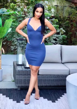 Dreaming Of You Blue Bandage Mini Dress