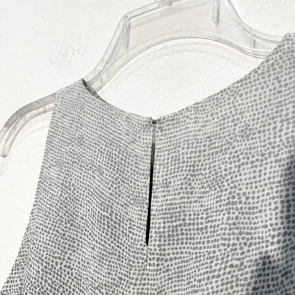 Eileen Fisher Ombré Thumbprint 100% Silk Sleeveless A-Line Dress