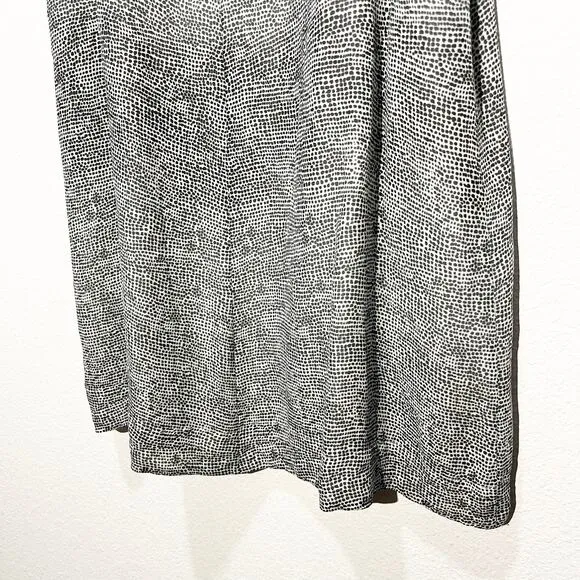 Eileen Fisher Ombré Thumbprint 100% Silk Sleeveless A-Line Dress