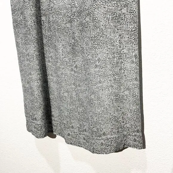 Eileen Fisher Ombré Thumbprint 100% Silk Sleeveless A-Line Dress
