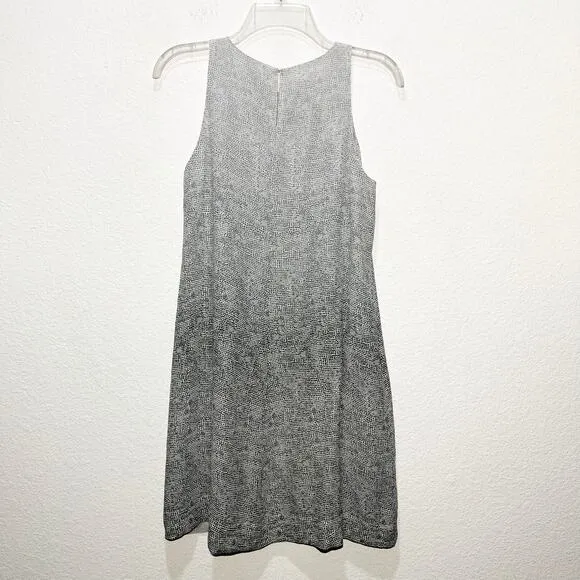 Eileen Fisher Ombré Thumbprint 100% Silk Sleeveless A-Line Dress